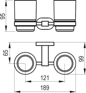 Ravak Держатель с двумя стаканами (стекло) CR 220.00